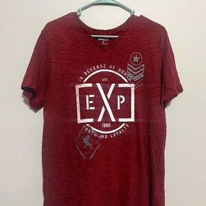 Express Deep Red Tee‎ with White Logo